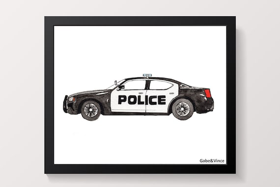 Police Car Print Dodge Charger Emergency Rescue Printable | Etsy