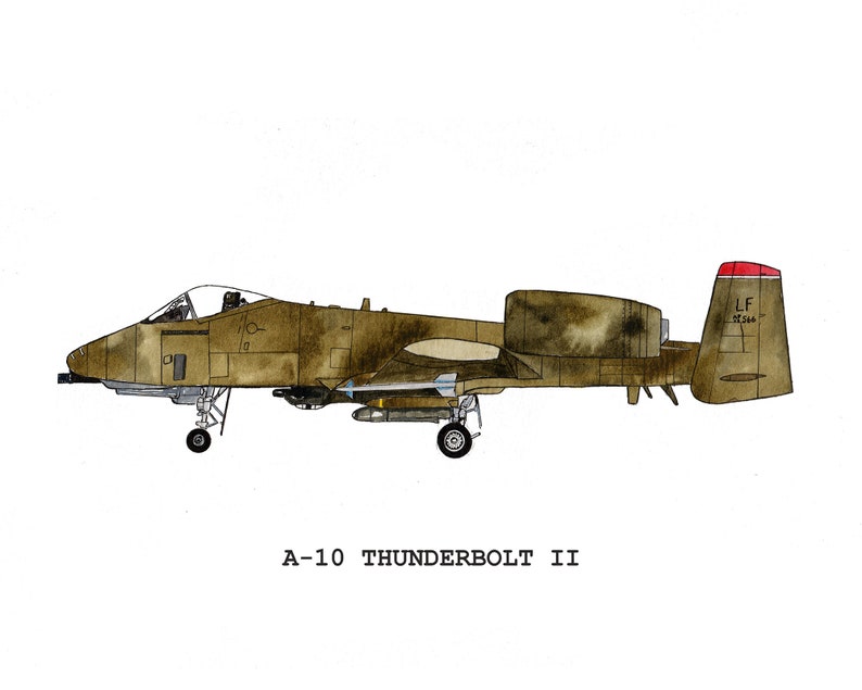 Airplane Print Airplane Printable A-10 Thunderbolt / - Etsy