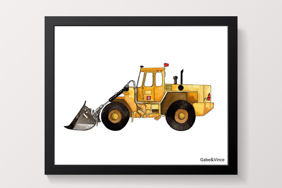 Bulldozer Print, Bulldozer Printable, Construction Printable, Kids Room ...