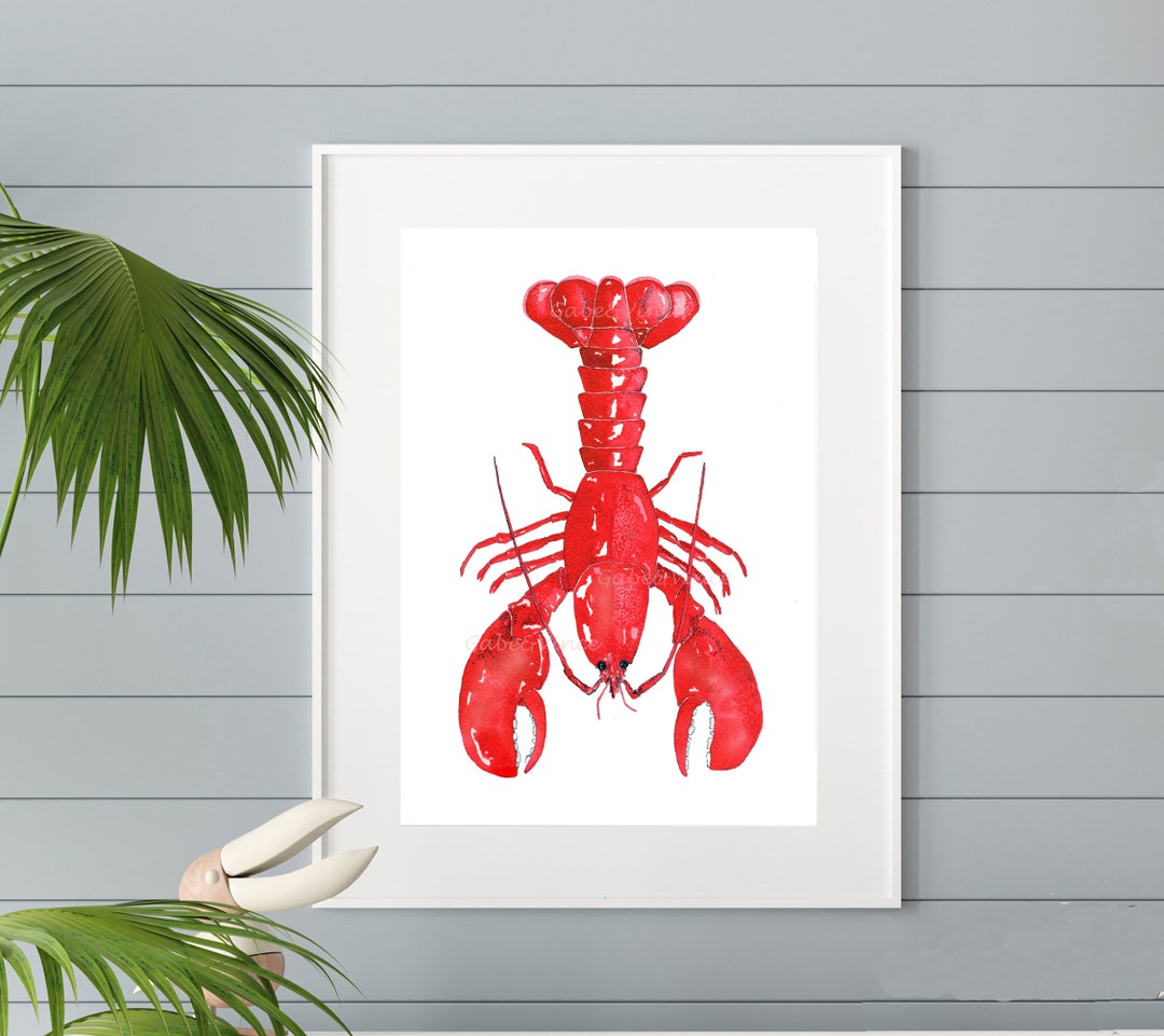Red Lobster Printable Digital Download, Lobster Print, Lobster ...