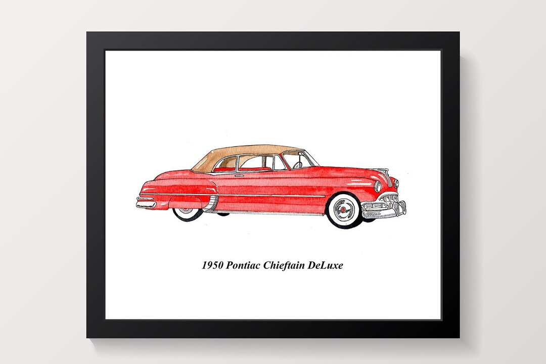 Printable Classic Car, Vintage Car Print, 1950's, Car Printable