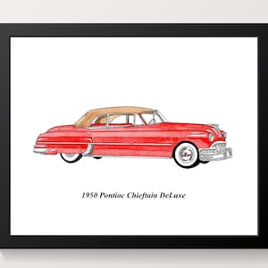 Printable Classic Car, Vintage Car Print, 1950's, Car Printable