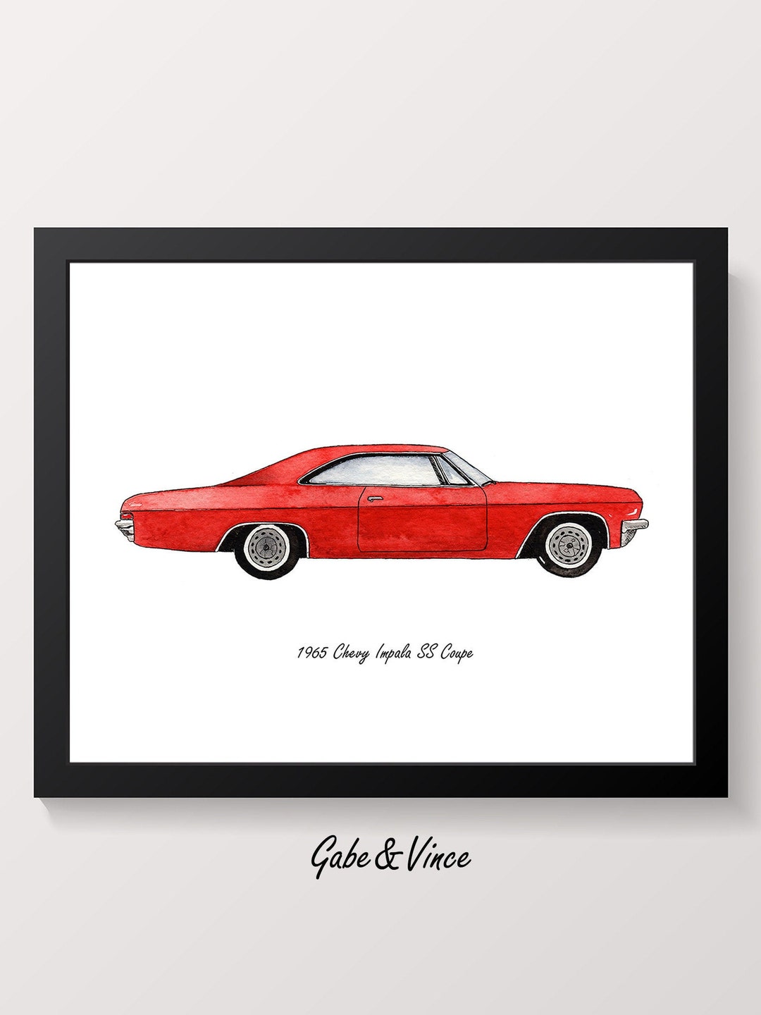 Vintage Car Print, Vintage Car Printable, Classic Car Print, 1965 Chevy