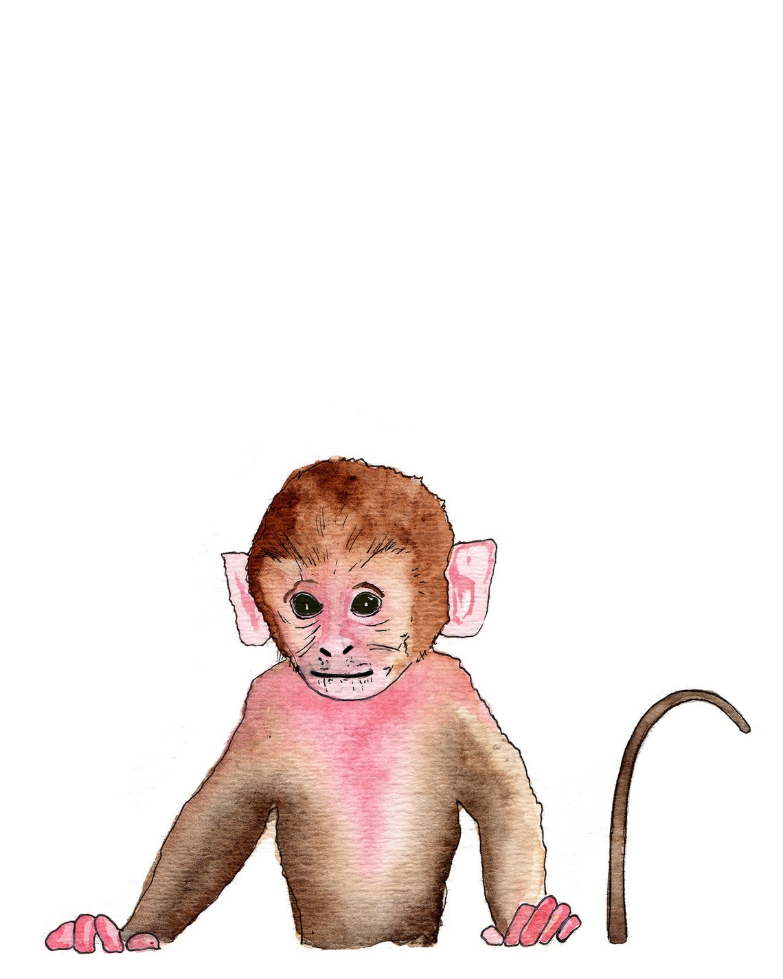 Baby Monkey Print Baby Monkey Printable Safari Animals | Etsy