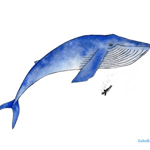 Whale Print, Whale Printable, Printable Nursery Wall Art, Ocean Life ...