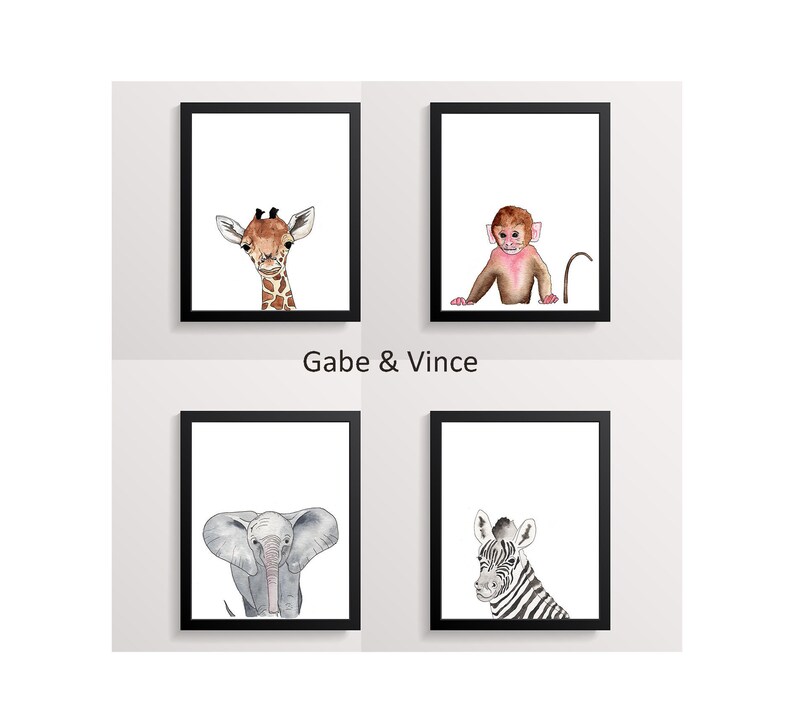Safari Nursery Printables Set of 4 Watercolor Printable | Etsy