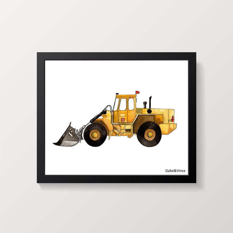 Construction Vehicle Prints Printable Watercolor Set of 4 Etsy