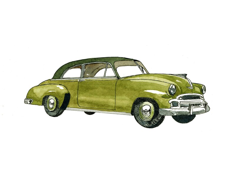 Printable Classic Car Vintage Car Print 1950 Chevy Car Etsy