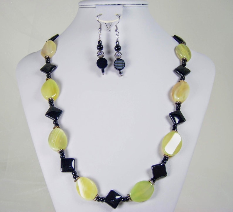 Tuxedo Junction formal black Onyx with Green Fire Agate