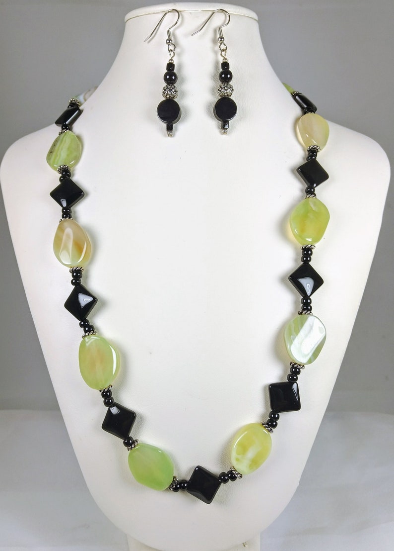 Tuxedo Junction formal black Onyx with Green Fire Agate