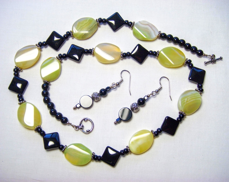 Tuxedo Junction formal black Onyx with Green Fire Agate
