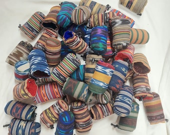 Padded Pouch For Glass Pipes Small Guatemalan Jaspe Design Size 6.5" x 3"