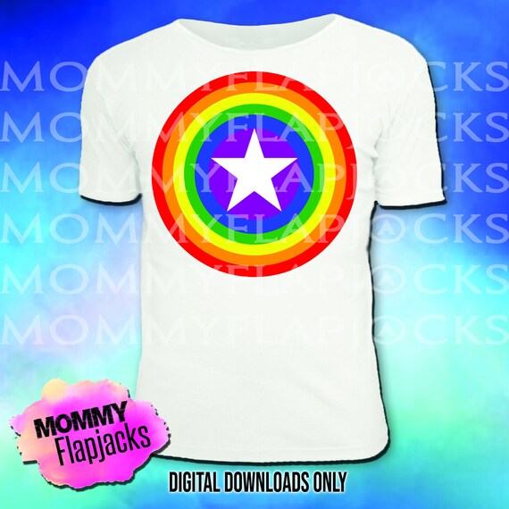 Download Svg Captain America Shield Rainbow Pride Fun Etsy