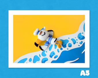 Gulliver Animal Crossing A5 Needlefelt Digital Print