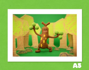 Sudowoodo A5 Needlefelt Digital Print Pokemon