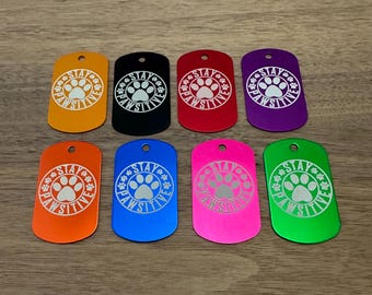 Llavero con placa para perro Stay Pawstive