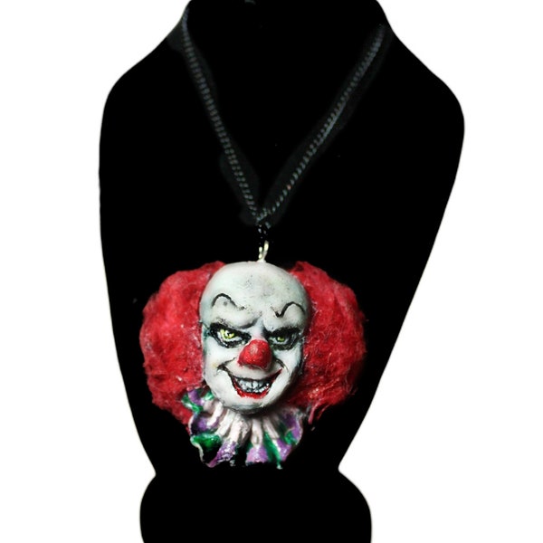 Pendentif figurine Ca le clown fimo