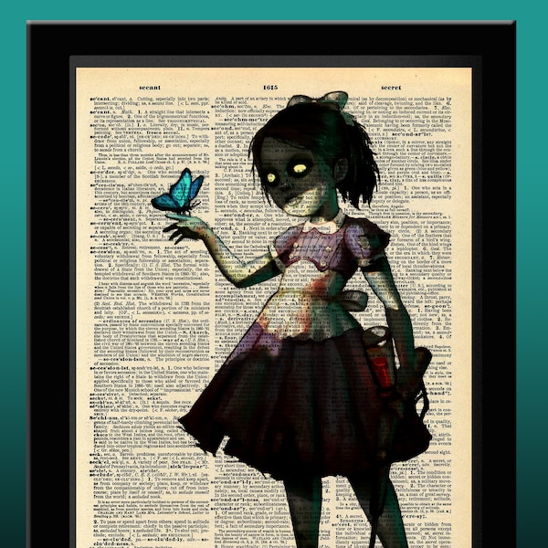 BioShock Inspired Little Sister Dictionary Print 8x11