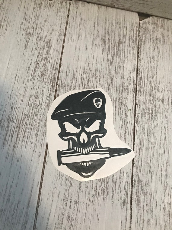 PICK SIZE Vinyl Decal US Army Skull Military Helmet Sticker Window Glass