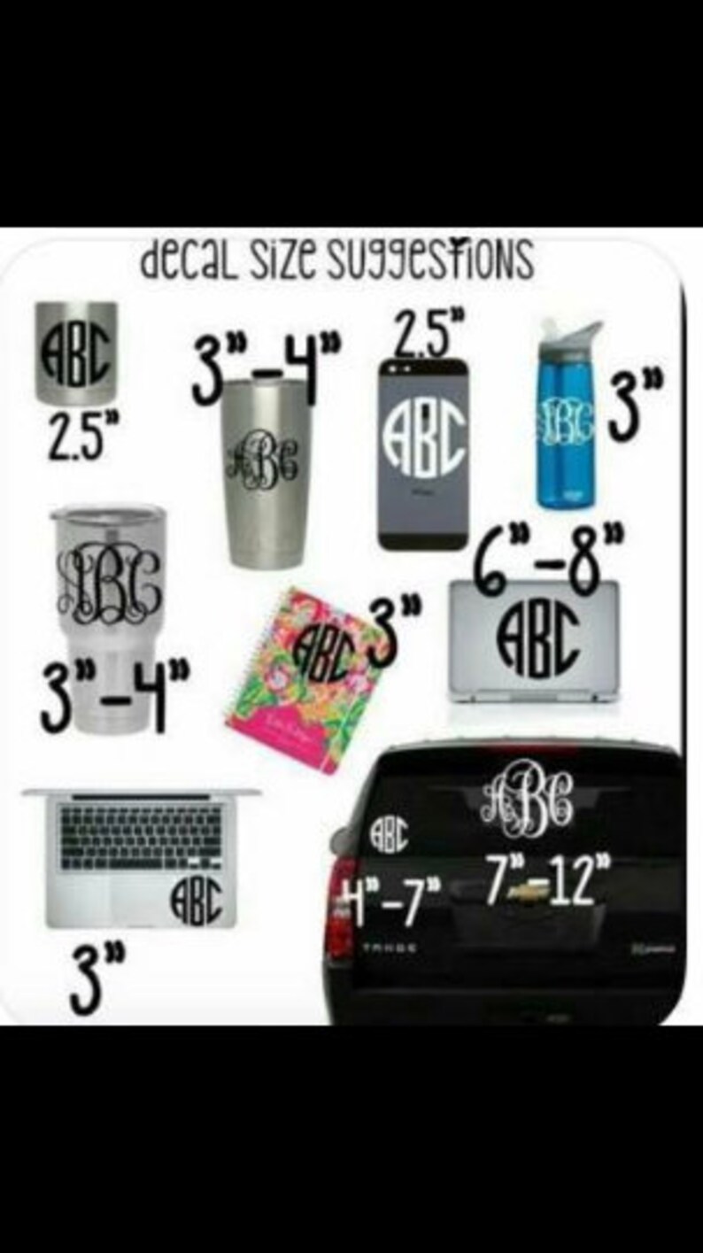 Custom Monogram lettering Vinyl Decal stickers for clipboards Custom decal for planner Custom name decal for journals Decal for notebooks