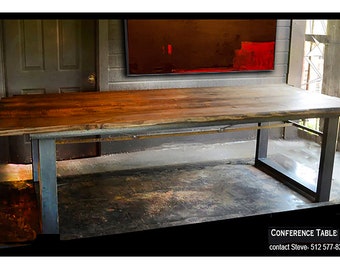 FAST SHIPPING Best Seller /  10ft Industrial Style Conference Table  HANDMADE Premium Solid Wood & Welded Steel