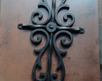 Speakeasy Ornate Door Window Grill, Wrought Iron Forged Steel 10x20"x1