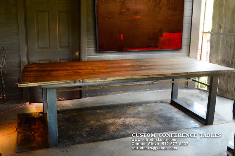 Metal & Wood Industrial Style  10ft Conference Table   1 image 1