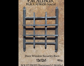 MOST POPULAR **Custom SIZES Available** Msg. me w/ your specs.  handcrafted, distressed solid iron door window bars  Speakeasy 13x12x1