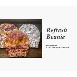 Refresh Beanie Pattern/ Knit Beanie Pattern/ Knit Pattern