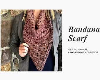 Beginner Crochet Bandana Scarf Pattern (PDF)