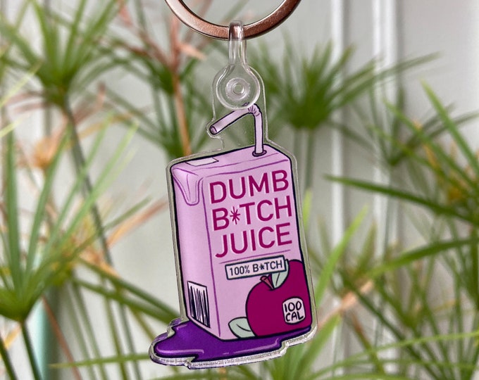 Dumb B*tch Juice Keychain | Funny Keychains | Cute | Alt | Meme | Aesthetic Keychains | Aesthetic | Lesbian | LGBT