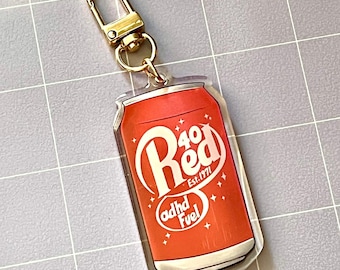 Red 40 Soda 2.5" Acrylic Charm Keychain