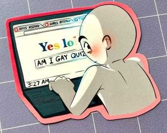 Am I Gay Quiz 3.5" Glossy Sticker