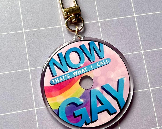 Now That's What I Call Gay CD 2.5" Acrylic Charm Keychain