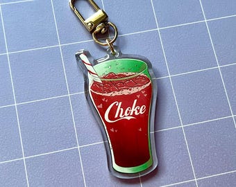 Choke Cola Soda 2.5" Acrylic Charm Keychain