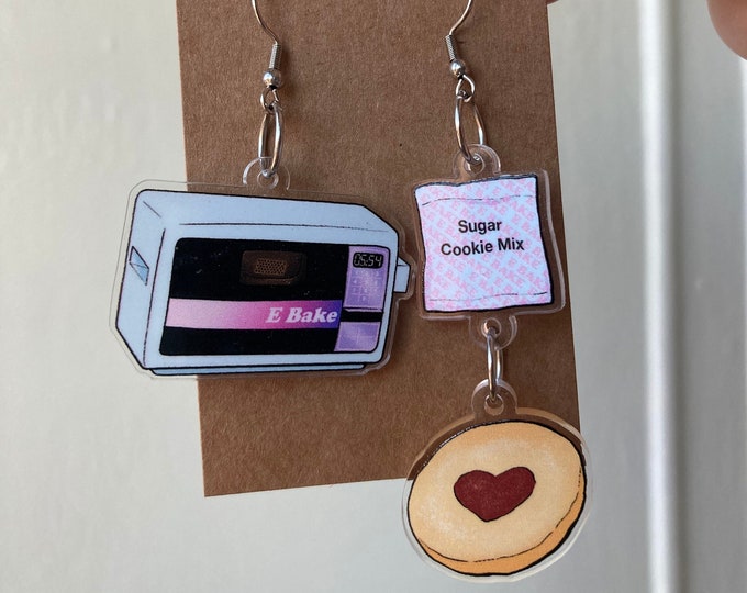 Kid's Oven and Cookies Acrylic Earrings