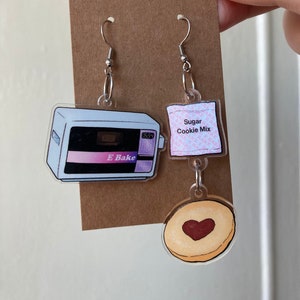 Kid's Oven and Cookies Acrylic Earrings