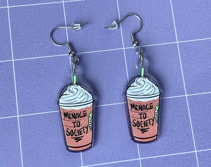 Menace to Society Acrylic Earrings