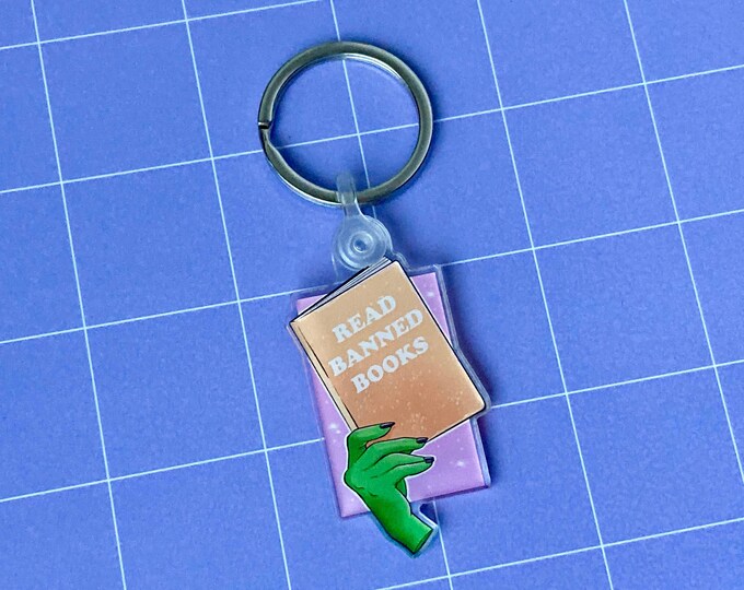 Read Banned Books Acrylic Keychain