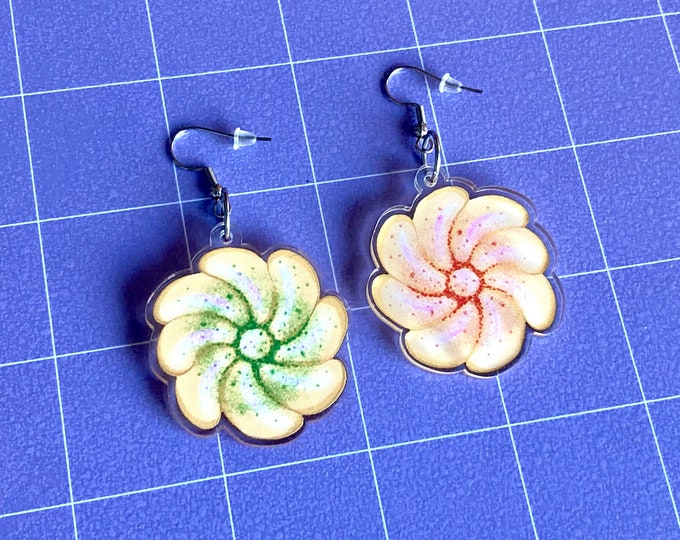LIMITED EDITION Buttery Spritz Cookies Holiday Christmas Acrylic Earrings