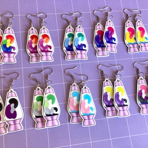 LGBTQ+ Pride Lava Lamp Glow In The Dark Acrylic Earrings