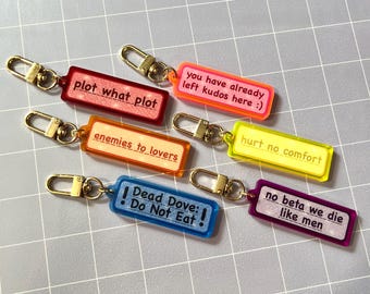 Kudos and Dead Dove 2.5" Pink and Blue Acrylic Charm Keychains (Choose One)