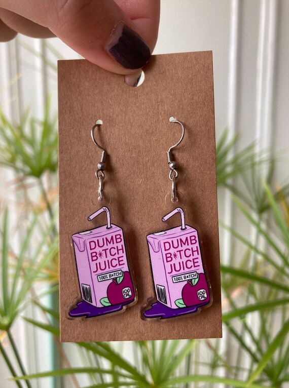 Dumb Btch Juice Earrings Lesbian Earrings Funny Earrings - Etsy Dumb Btch Juice Earrings Lesbian Earrings Funny Earrings - Etsy
