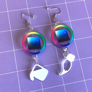 Color Wheel Acrylic Earrings