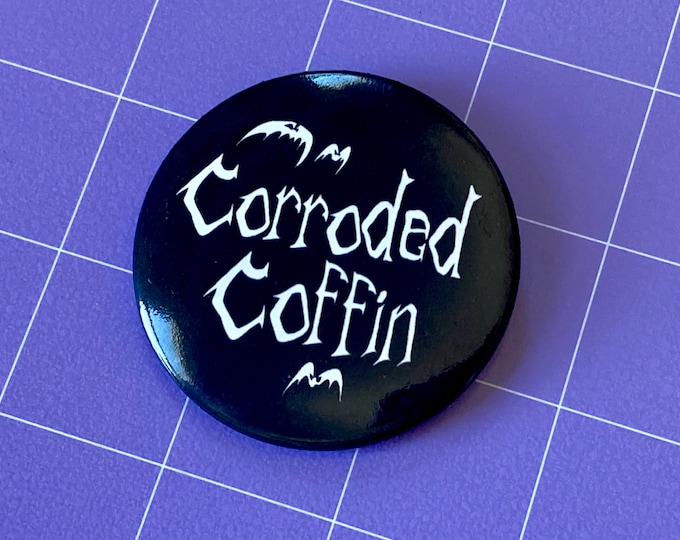 Eddie's Band Corroded Coffin 2.25" Button