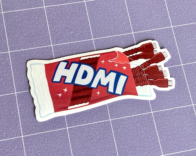 HDMI Strawberry Licorice Candy 3.5" Glossy Sticker