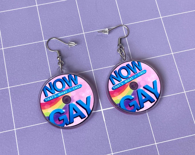 Now That's What I Call Gay CD Acrylic Earrings