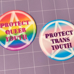 DONATION DESIGN - Nicole Brennan Draws x AstralxWitch - Protect Queer/Trans Youth Sticker