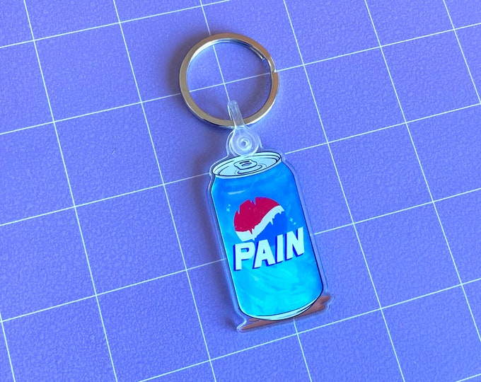 Pain Soda Can Acrylic Keychain