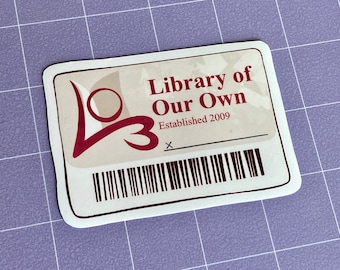 Library of Our Own Card 3.5" Glossy Sticker